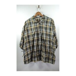 POL Tunic‎ Top Women Medium VERY Oversized Flannel Goblin Forest Fairy Grunge